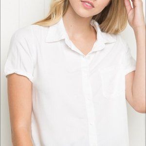 Brandy Melville White Button Up Blouse